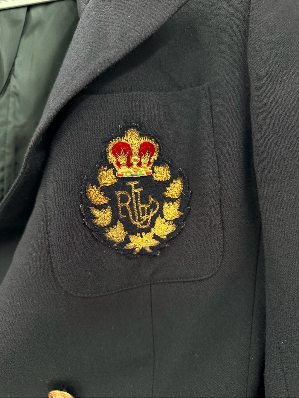 Vintage Ralph Lauren Crest Blue Blazer Jacket Women’s 12 - Picture 5 of 6